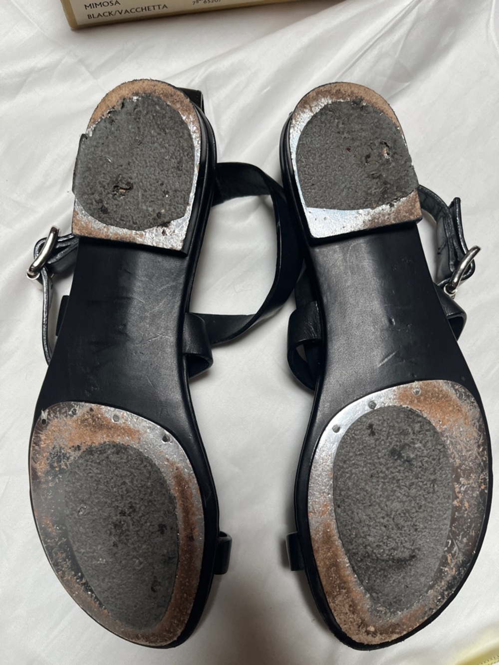 Michael Kors Black Leather Ankle-Strap Toe-Loop Sandals Sz 7** - Picture 6 of 7